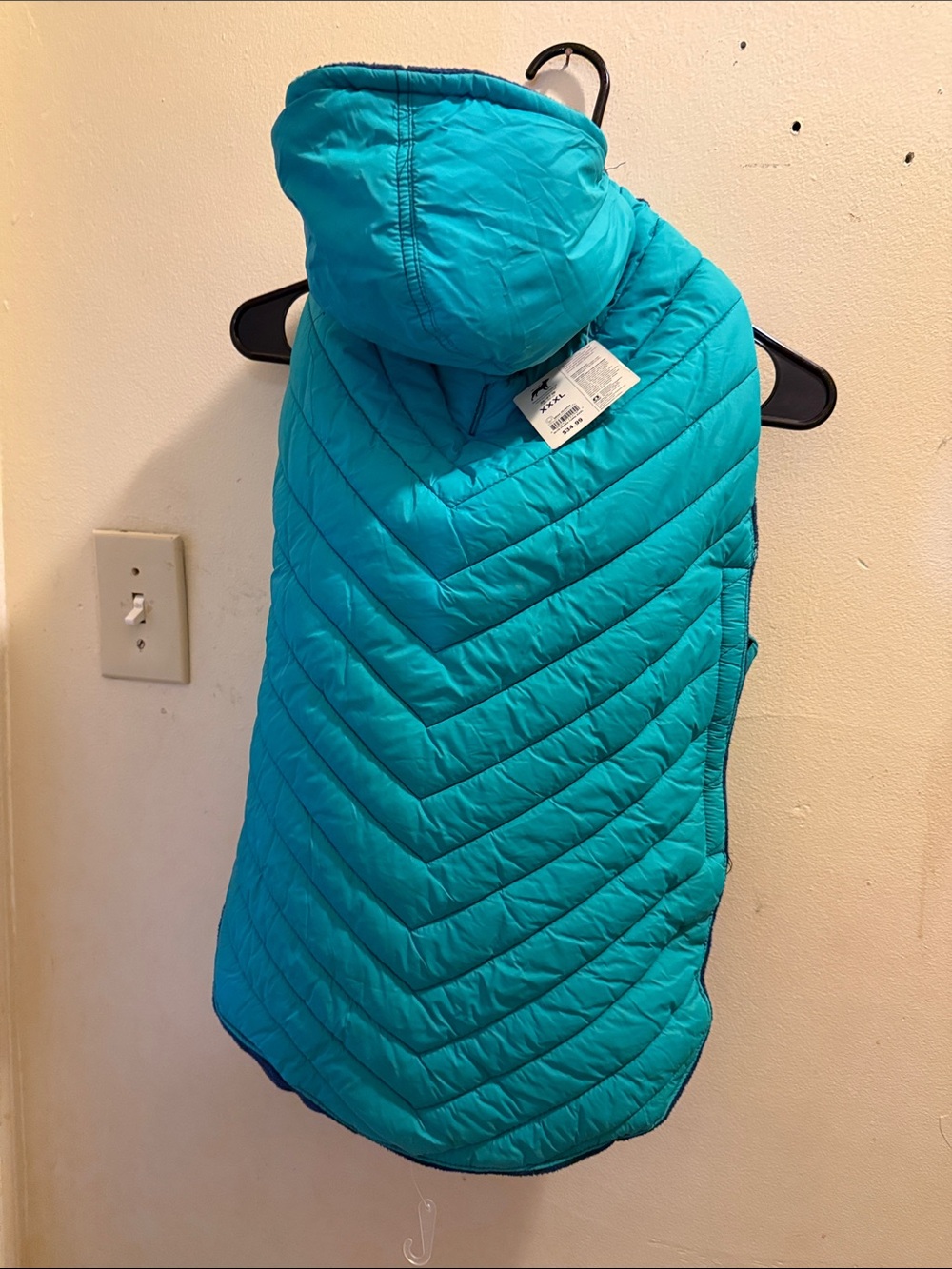 Teal Quilted Hooded Puffer Vest